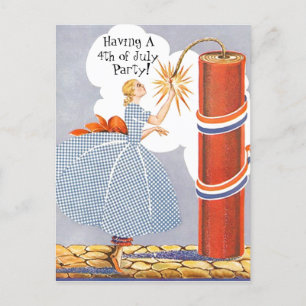 Vintag Retro Amerika 4. Juli Einladung PC