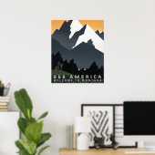 Vintag Retro Amerika Willkommen in Montana Poster (Heimbüro)