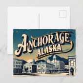 Vintag & Retro Ankerage, Alaska Postkarte (Vorne/Hinten)