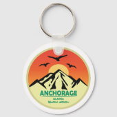 Vintag Retro Ankerage Alaska Schlüsselanhänger (Vorderseite)