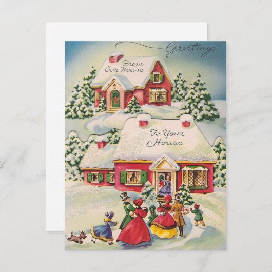 Vintag Retro Ansammlung Weihnachten Familienurlaub (Vorne/Hinten)