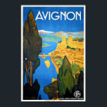Vintag Retro Art Deco Poster<br><div class="desc">Reproduktion eines Art-Déco-Posters aus den 30er Jahren mit einer Werbung für den Tourismus in Frankreich Avignon Sur le pont/Sur le Pont d'Avignon. Digital renoviert, um die Originalfarben noch besser herauszubringen und so viele Unvollkommenheiten wie möglich zu beheben. Bitte passen Sie die Postergröße, Textur, Rahmen und/oder Rahmen an, um Ihren Geschmack...</div>