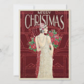 Vintag Retro Art Deco Woman Weihnachten (Vorderseite)