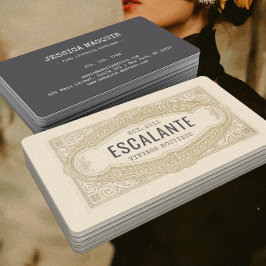 Vintag Retro Ausgeklügeltes französisches Creamy B Visitenkarte