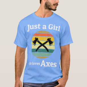 Vintag Retro Ax Throwing Girl Thrower Hatchet T-Shirt