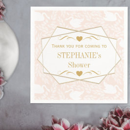 Vintag Retro Baby Girl Swan Pattern Baby Dusche Serviette