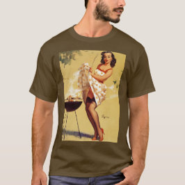Vintag Retro Barbeque Grillen Elvgren Pinup Girl T-Shirt
