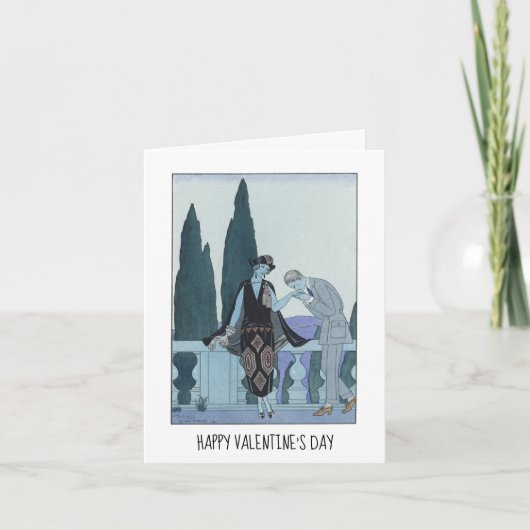 Vintag Retro Barbier Eleganter Valentinstag Karte (Vorderseite)