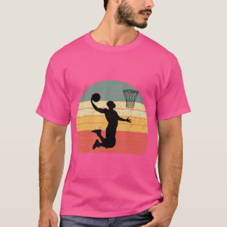 Vintag Retro Basketball Dunk Shirt Sunset Colorfu