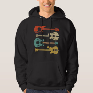 Vintag Retro Bass Gitarre Hoodie