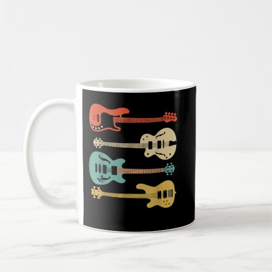 Vintag Retro Bass Gitarre Kaffeetasse (Links)