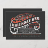 Vintag Retro Birthday GRILLEN Einladungen (Vorne/Hinten)