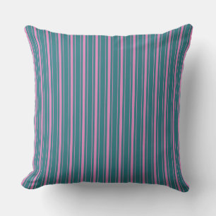 Vintag Retro Blau Rosa Klinkenstreifen Pinstreifen Kissen