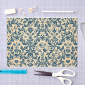 Vintag Retro Blue toile de jouy Seidenpapier (Handwerk)