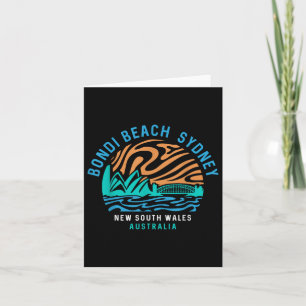 Vintag Retro Bondi Beach Sydney Australien Surfer Karte