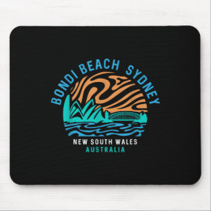Vintag Retro Bondi Beach Sydney Australien Surfer Mousepad