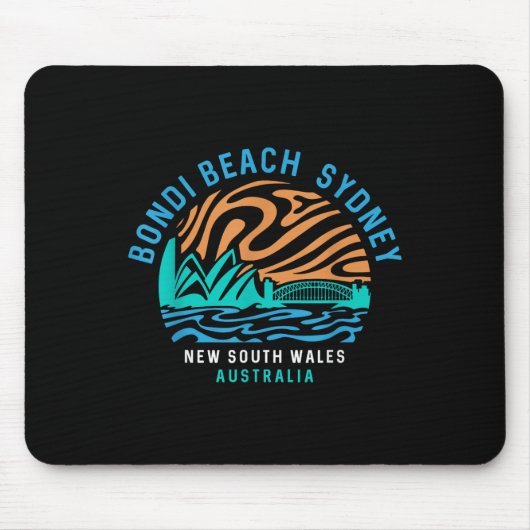 Vintag Retro Bondi Beach Sydney Australien Surfer Mousepad (Vorne)