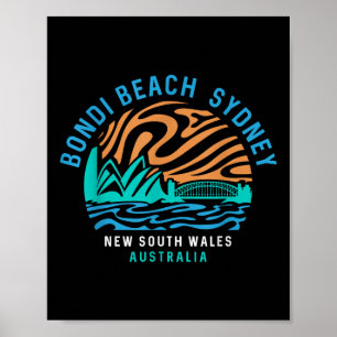 Vintag Retro Bondi Beach Sydney Australien Surfer Poster