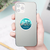 Vintag Retro Boston City Skyline, Boston City Aufkleber (Telefon)
