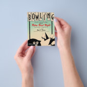 Vintag Retro Bowling Bowl Night Corporate Party Flyer (Gruppe)
