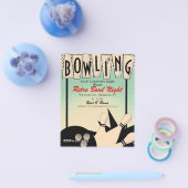 Vintag Retro Bowling Bowl Night Corporate Party Flyer (Einzeln)