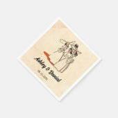 Vintag Retro Bridesmaids Rustic 50er Comic Wedding Serviette (Ecke)