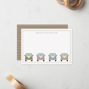 Vintag Retro Camper Personalisiert Mitteilungskarte