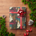 Vintag Retro Christmas Art Geschenkpapier<br><div class="desc">Diese Vintage Viktorianische Weihnachtskarte ist der ideale Begrüßungsort für Freunde,  Familie und Mitarbeiter.</div>