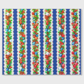 Vintag Retro Christmas Bauble Garland Strip Geschenkpapier (Flach)