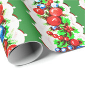 Vintag Retro Christmas Bauble Garland Strip Geschenkpapier (Rolleneckpunkt)