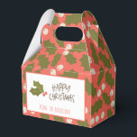 Vintag Retro Christmas Coral Holly Geschenkschachtel<br><div class="desc">Vintag Retro Weihnachtskoralle Holly.</div>