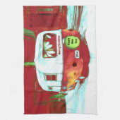 Vintag Retro Christmas Green Red Holiday Camper Geschirrtuch (Vertikal)