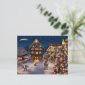 Vintag Retro Christmas Postkarte (Stehend Vorderseite)