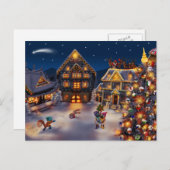 Vintag Retro Christmas Postkarte (Vorne/Hinten)