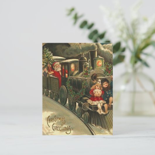 Vintag Retro Christmas Postkarte (Stehend Vorderseite)