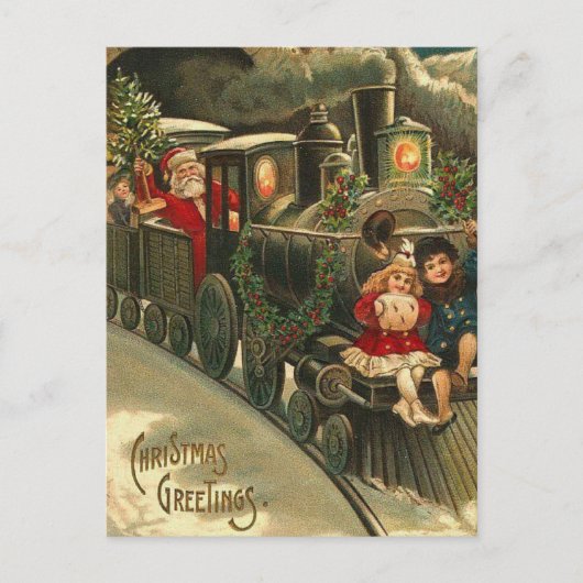 Vintag Retro Christmas Postkarte (Vorderseite)