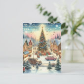 Vintag Retro Christmas Postkarte (Stehend Vorderseite)