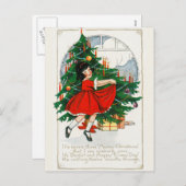 Vintag Retro Christmas Postkarte (Vorne/Hinten)