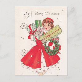 Vintag Retro Christmas Postkarte