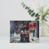 Vintag Retro Christmas Postkarte (Stehend Vorderseite)