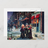 Vintag Retro Christmas Postkarte (Vorne/Hinten)