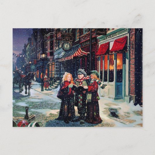 Vintag Retro Christmas Postkarte (Vorderseite)