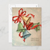 Vintag Retro Christmas Postkarte (Vorne/Hinten)