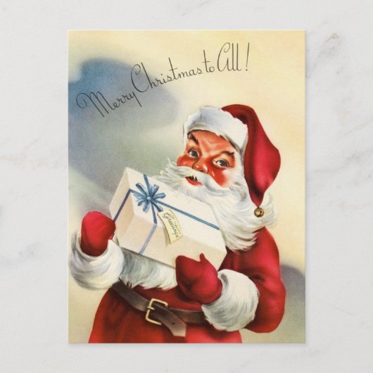 Vintag Retro Christmas Postkarte (Vorderseite)