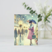 Vintag Retro Christmas Postkarte (Stehend Vorderseite)