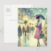 Vintag Retro Christmas Postkarte (Vorne/Hinten)