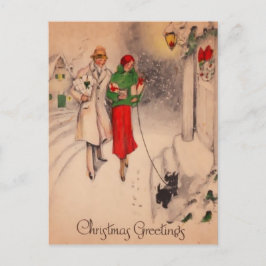 Vintag Retro Christmas Postkarte