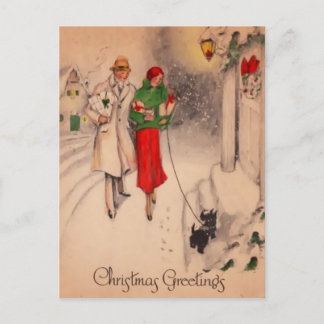 Vintag Retro Christmas Postkarte