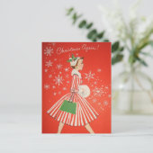 Vintag Retro Christmas Postkarte (Stehend Vorderseite)