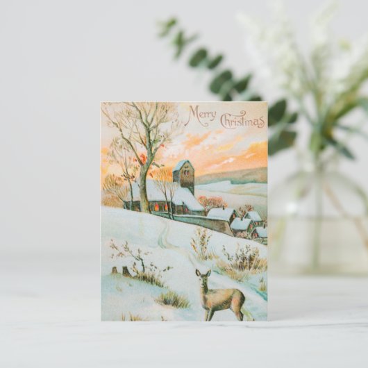 Vintag Retro Christmas Postkarte (Stehend Vorderseite)